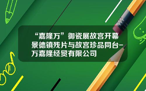 “嘉隆万”御瓷展故宫开幕景德镇残片与故宫珍品同台-万嘉隆经贸有限公司