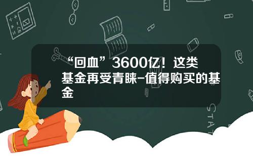 “回血”3600亿！这类基金再受青睐-值得购买的基金
