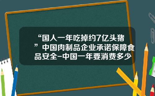 “国人一年吃掉约7亿头猪”中国肉制品企业承诺保障食品安全-中国一年要消费多少头猪