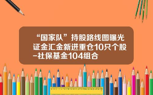 “国家队”持股路线图曝光证金汇金新进重仓10只个股-社保基金104组合