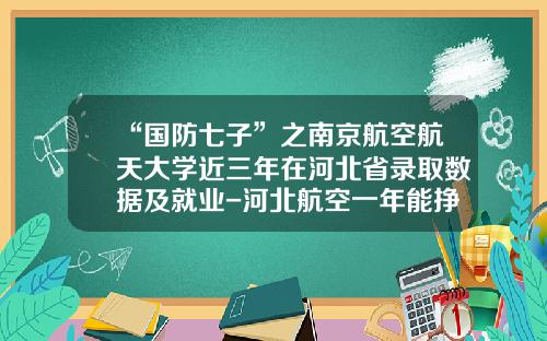 “国防七子”之南京航空航天大学近三年在河北省录取数据及就业-河北航空一年能挣多少