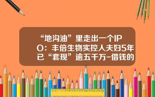 “地沟油”里走出一个IPO：丰倍生物实控人夫妇5年已“套现”逾五千万-借钱的公司