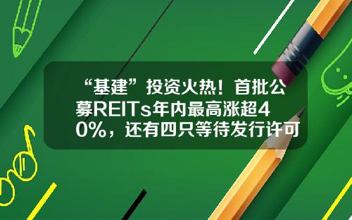 “基建”投资火热！首批公募REITs年内最高涨超40%，还有四只等待发行许可-基金的周转率