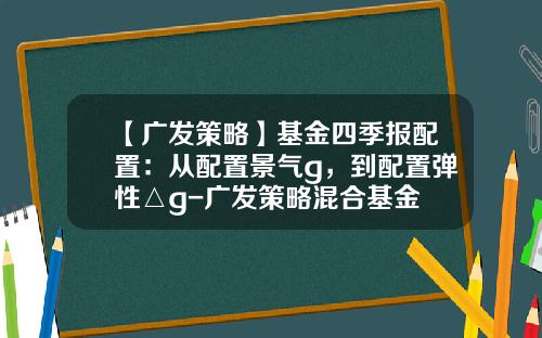 【广发策略】基金四季报配置：从配置景气g，到配置弹性△g-广发策略混合基金