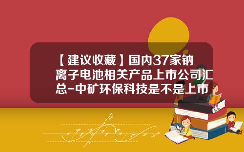 【建议收藏】国内37家钠离子电池相关产品上市公司汇总-中矿环保科技是不是上市公司