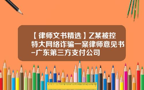 【律师文书精选】Z某被控特大网络诈骗一案律师意见书-广东第三方支付公司