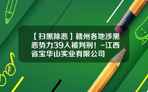 【扫黑除恶】赣州各地涉黑恶势力39人被判刑！-江西省宝华山实业有限公司
