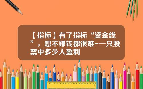【指标】有了指标“资金线”，想不赚钱都很难-一只股票中多少人盈利