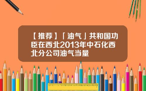 【推荐】「油气」共和国功臣在西北2013年中石化西北分公司油气当量