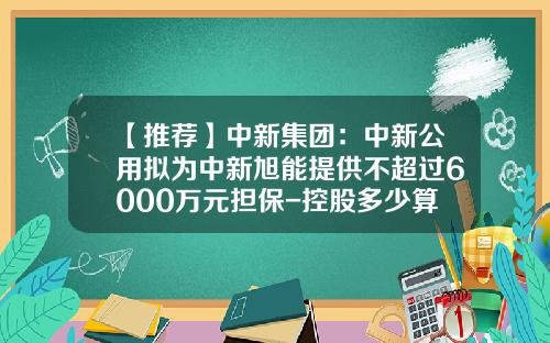 【推荐】中新集团：中新公用拟为中新旭能提供不超过6000万元担保-控股多少算子公司