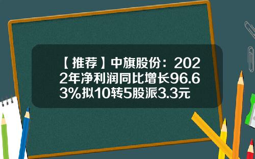 【推荐】中旗股份：2022年净利润同比增长96.63%拟10转5股派3.3元-100股一个百分点赚多少