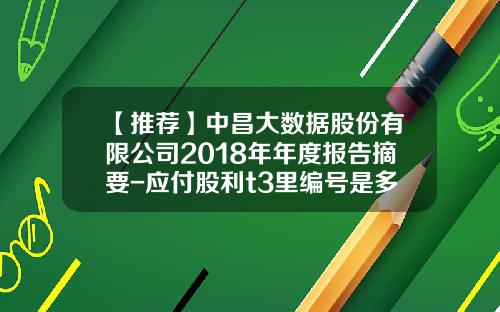 【推荐】中昌大数据股份有限公司2018年年度报告摘要-应付股利t3里编号是多少