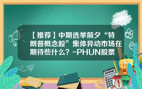 【推荐】中期选举前夕“特朗普概念股”集体异动市场在期待些什么？-PHUN股票资讯