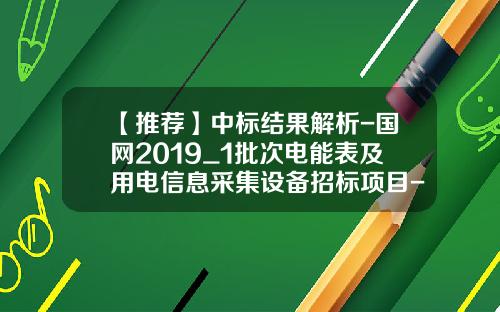 【推荐】中标结果解析-国网2019_1批次电能表及用电信息采集设备招标项目-深圳市思达仪表有限公司