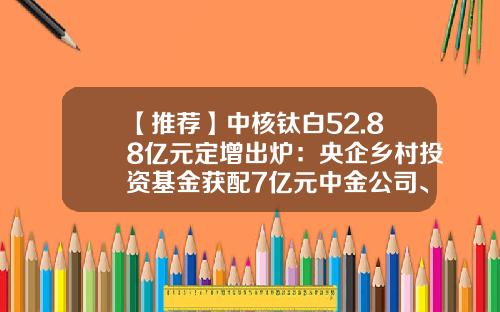 【推荐】中核钛白52.88亿元定增出炉：央企乡村投资基金获配7亿元中金公司、海通证券、UBSAG等在列-元钛基金