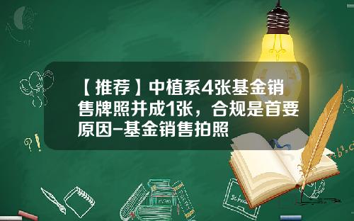 【推荐】中植系4张基金销售牌照并成1张，合规是首要原因-基金销售拍照