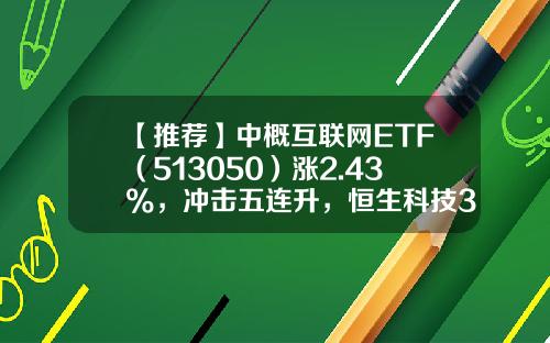 【推荐】中概互联网ETF（513050）涨2.43%，冲击五连升，恒生科技30ETF（513010）涨2.50%，冲击四连涨，科网股快手、拼多多涨逾6%-基金净值查询501005