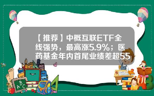 【推荐】中概互联ETF全线强势，最高涨5.9%；医药基金年内首尾业绩差超55个百分点；葛兰再加仓“眼茅”-中国etf基金
