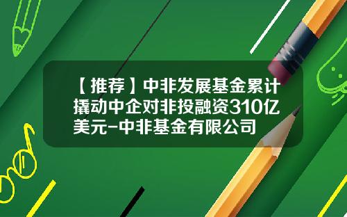 【推荐】中非发展基金累计撬动中企对非投融资310亿美元-中非基金有限公司