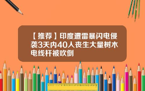 【推荐】印度遭雷暴闪电侵袭3天内40人丧生大量树木电线杆被吹倒