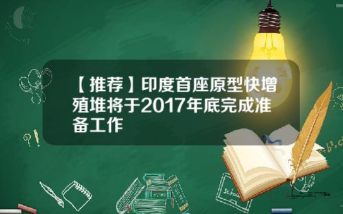 【推荐】印度首座原型快增殖堆将于2017年底完成准备工作