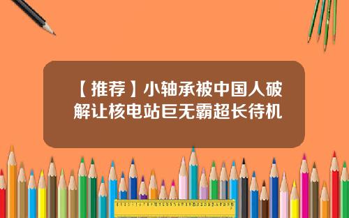 【推荐】小轴承被中国人破解让核电站巨无霸超长待机