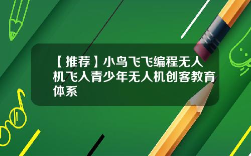 【推荐】小鸟飞飞编程无人机飞入青少年无人机创客教育体系