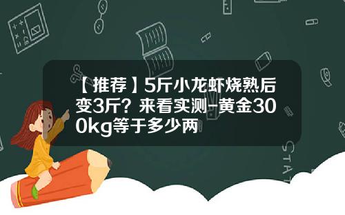 【推荐】5斤小龙虾烧熟后变3斤？来看实测-黄金300kg等于多少两