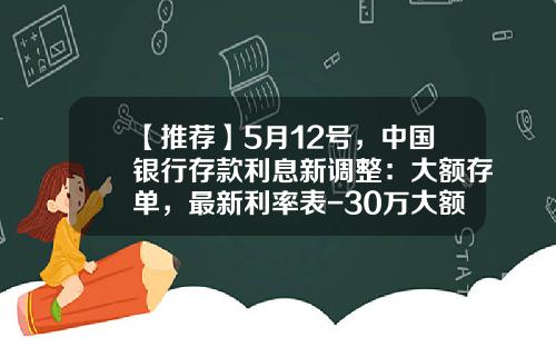 【推荐】5月12号，中国银行存款利息新调整：大额存单，最新利率表-30万大额存单利率多少利息