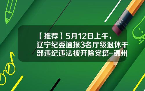 【推荐】5月12日上午，辽宁纪委通报3名厅级退休干部违纪违法被开除党籍-锦州石化公司反腐