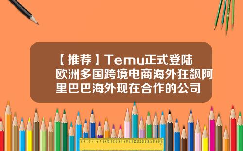 【推荐】Temu正式登陆欧洲多国跨境电商海外狂飙阿里巴巴海外现在合作的公司