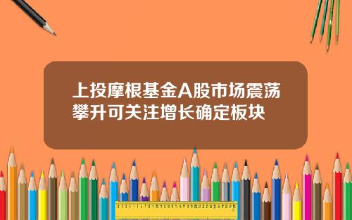 上投摩根基金A股市场震荡攀升可关注增长确定板块