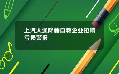 上汽大通降薪自救企业拉响亏损警报