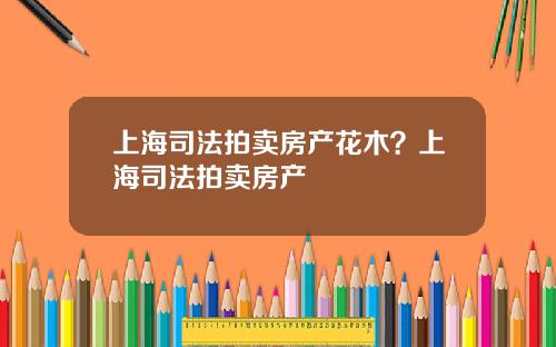 上海司法拍卖房产花木？上海司法拍卖房产