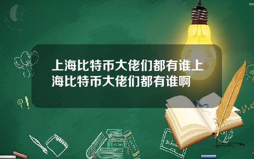 上海比特币大佬们都有谁上海比特币大佬们都有谁啊