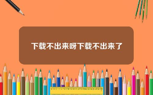 下载不出来呀下载不出来了