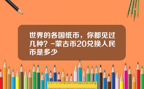 世界的各国纸币，你都见过几种？-蒙古币20兑换人民币是多少
