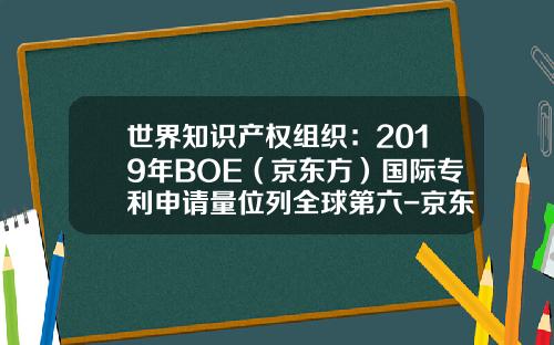 世界知识产权组织：2019年BOE（京东方）国际专利申请量位列全球第六-京东方专利对公司有什么影响