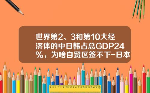 世界第2、3和第10大经济体的中日韩占总GDP24%，为啥自贸区签不下-日本和中国GDP分别是多少