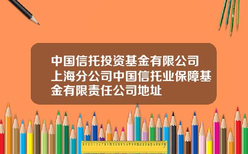 中国信托投资基金有限公司上海分公司中国信托业保障基金有限责任公司地址