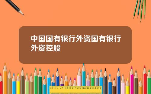 中国国有银行外资国有银行外资控股