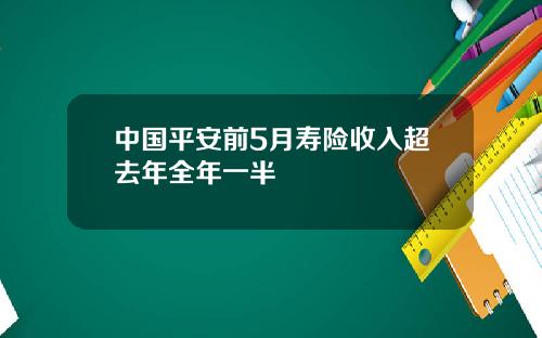 中国平安前5月寿险收入超去年全年一半