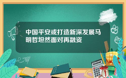 中国平安或打造新深发展马明哲坦然面对再融资