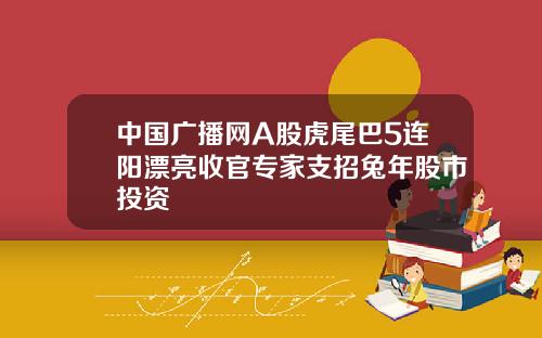 中国广播网A股虎尾巴5连阳漂亮收官专家支招兔年股市投资