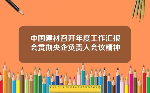 中国建材召开年度工作汇报会贯彻央企负责人会议精神