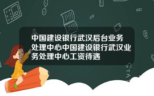 中国建设银行武汉后台业务处理中心中国建设银行武汉业务处理中心工资待遇