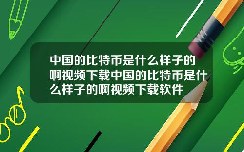 中国的比特币是什么样子的啊视频下载中国的比特币是什么样子的啊视频下载软件