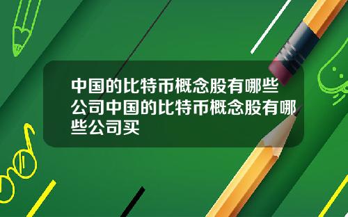 中国的比特币概念股有哪些公司中国的比特币概念股有哪些公司买