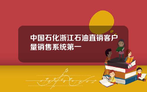 中国石化浙江石油直销客户量销售系统第一