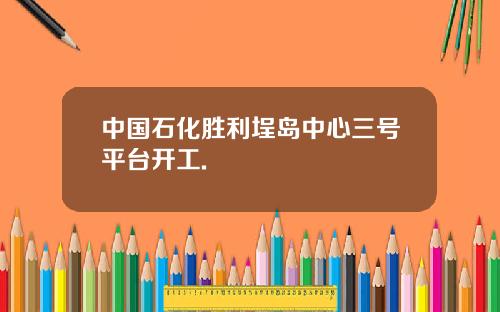 中国石化胜利埕岛中心三号平台开工.